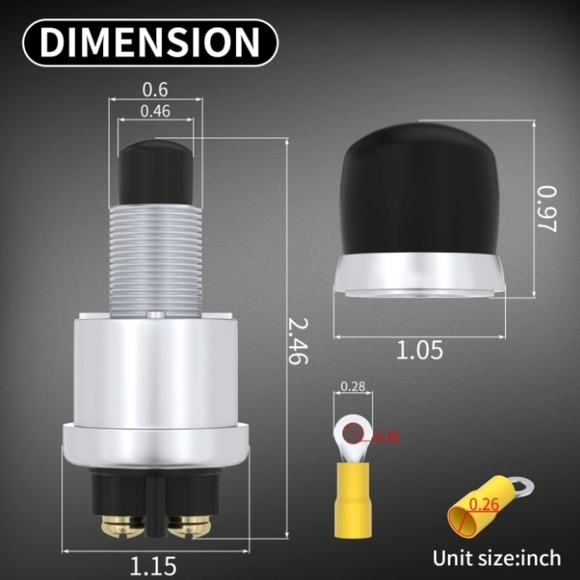 DaierTek Push Button Starter Switch Waterproof Push Start Button 50A Heavy Duty. - Picture 2 of 7